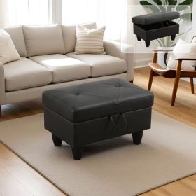 Pickup Only-Black Faux Leather 3-Piece Couch Living Room Sofa Set (Option: F09824.O)