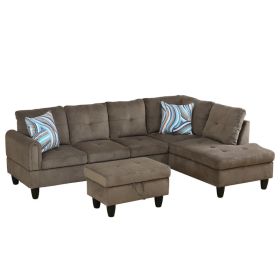 Pickup Only--Brown Pineapple Velvet Living Room Sofa Set (Option: F09709B.3PCS  S.C.O)
