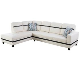 Pickup Only--Dark Brown Flannel And PVC 3-Piece Couch Living Room Sofa Set (Option: F09514A.2PCS  .S.C)