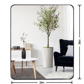 Deep Frame 30" x 36" Rectangle Mirror (Color: Black)