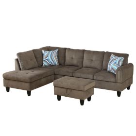 Pickup Only--Brown Pineapple Velvet Living Room Sofa Set (Option: F09709A.3PCS  S.C.O)